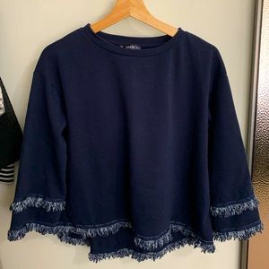 SHEIN Blue Fringe Top | Size S shirt